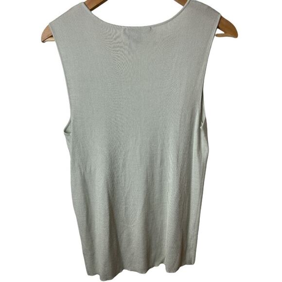 St. John Sage Scoop Neck Sleeveless Wool Blend Knit Top Women's SIze L - Picture 3 of 6